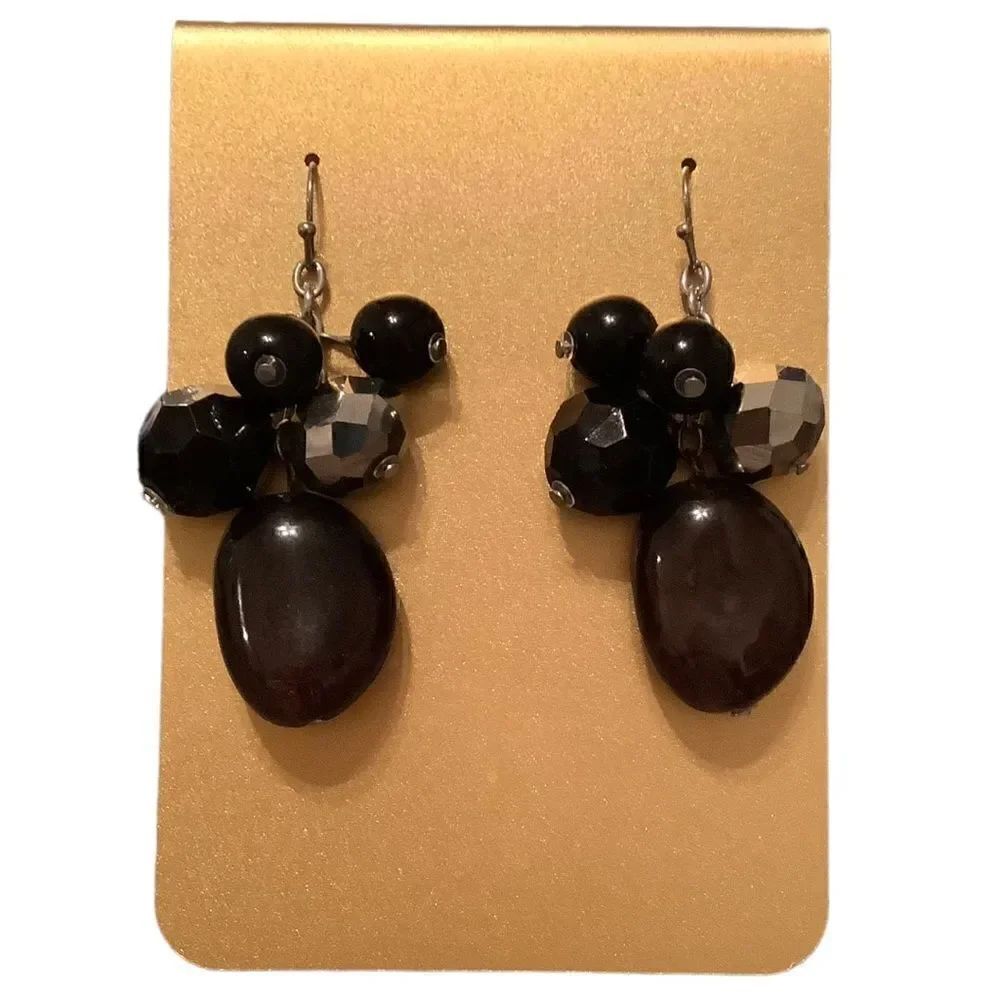 🌼🌼Erica Lyons brown beaded dangle earrings NWT🌼🌼